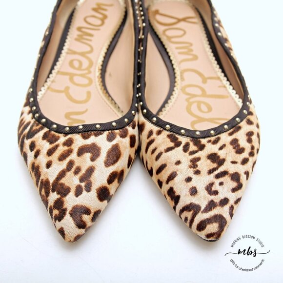 Sam Edelman Rivera Leopard Calf Hair Flats in Brown Women Size 7.5 - Picture 10 of 14